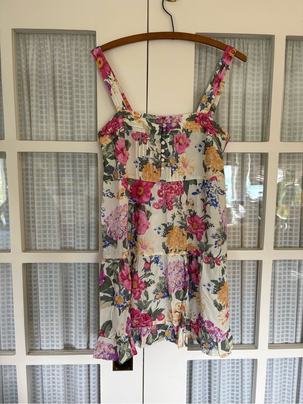 Auguste The Label Cream Floral Mini Dress with Pink & Yellow Flowers